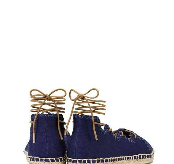 Tory Burch Sonoma Gillie Espadrille Navy Sea Color - Picture 2 of 8
